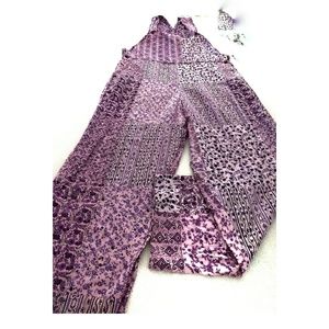 🌼☮️💜 Boho calico patchwork overalls!